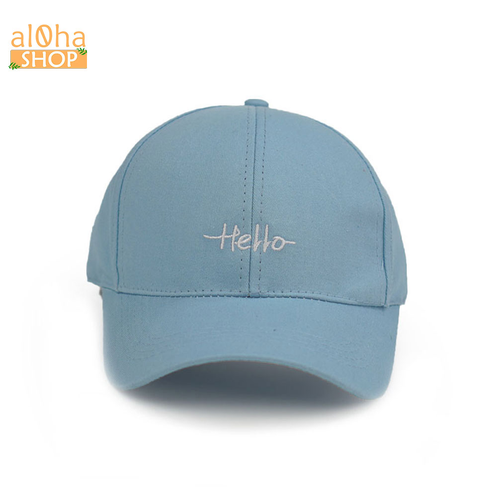 Nón Ulzzang thêu chữ Hello - mũ lưỡi trai unisex nam nữ chống nắng - al0ha Shop