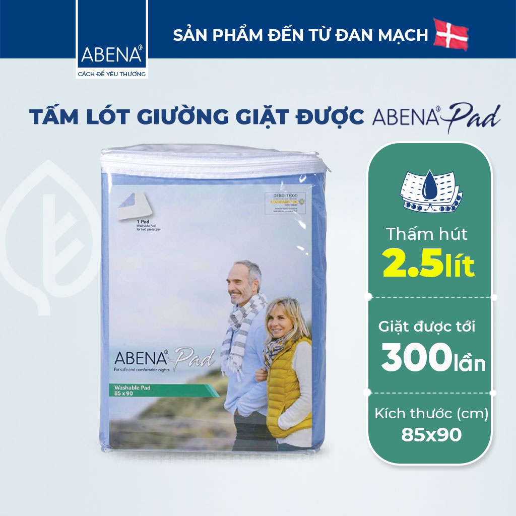 [Thấm hút 2.5 lít] Tấm lót giường giặt được 300 lần kích cỡ 85x90cm Abena Pad Nhập khẩu Đan Mạch