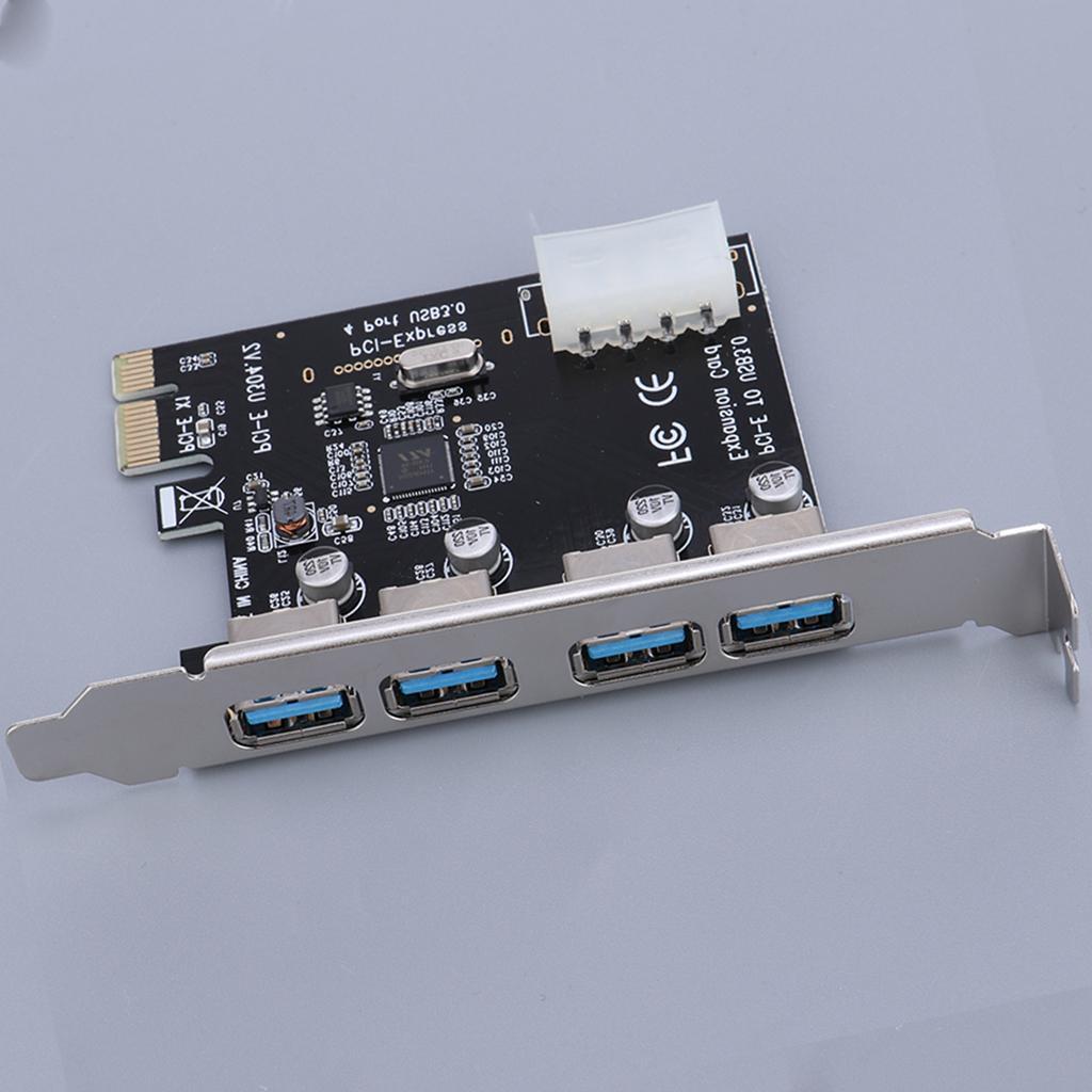 Desktop PCI-E to USB 3.0 Expansion Card 4 USB Ports Hub Adapter