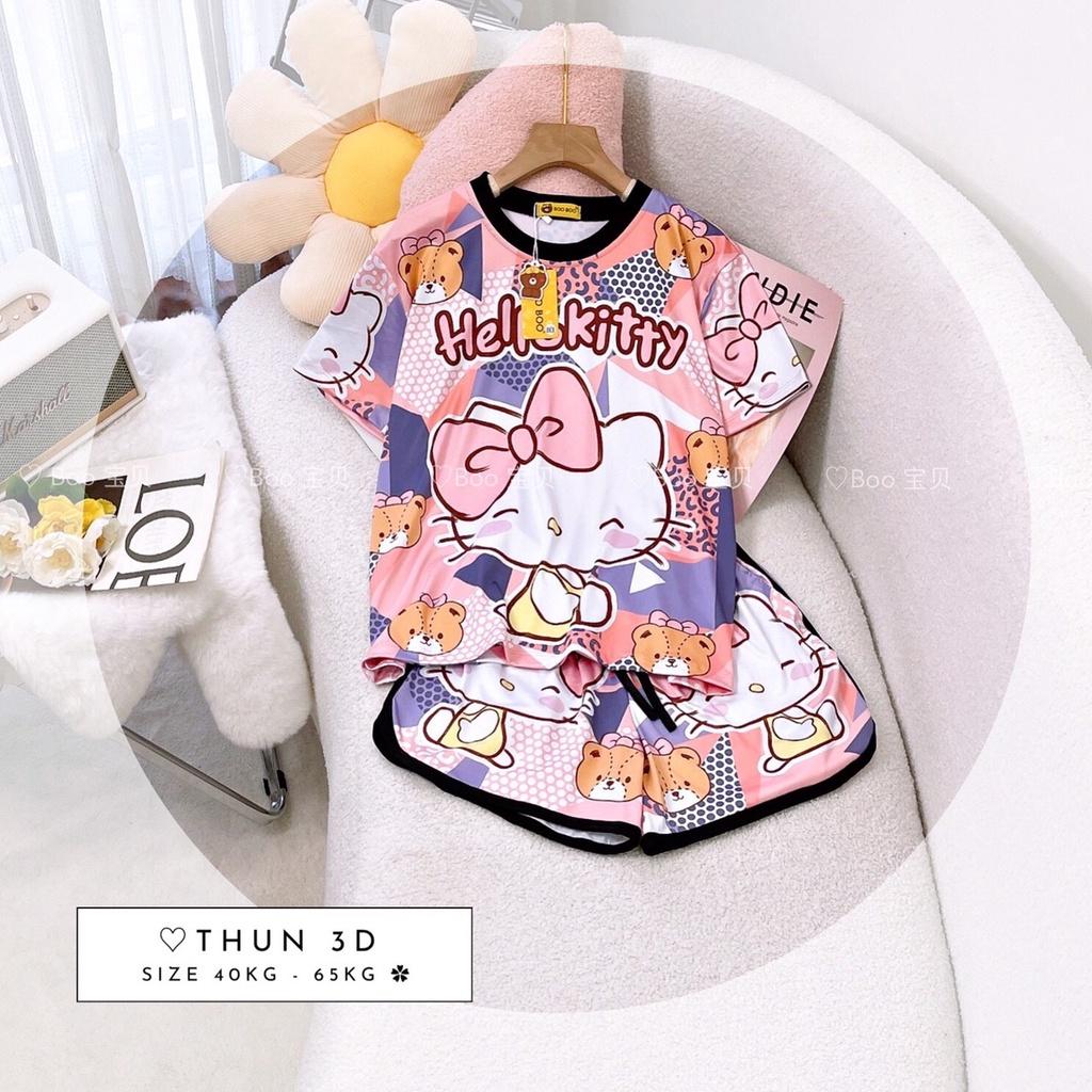 Set Thun Đùi Cotton Mịn In 3D