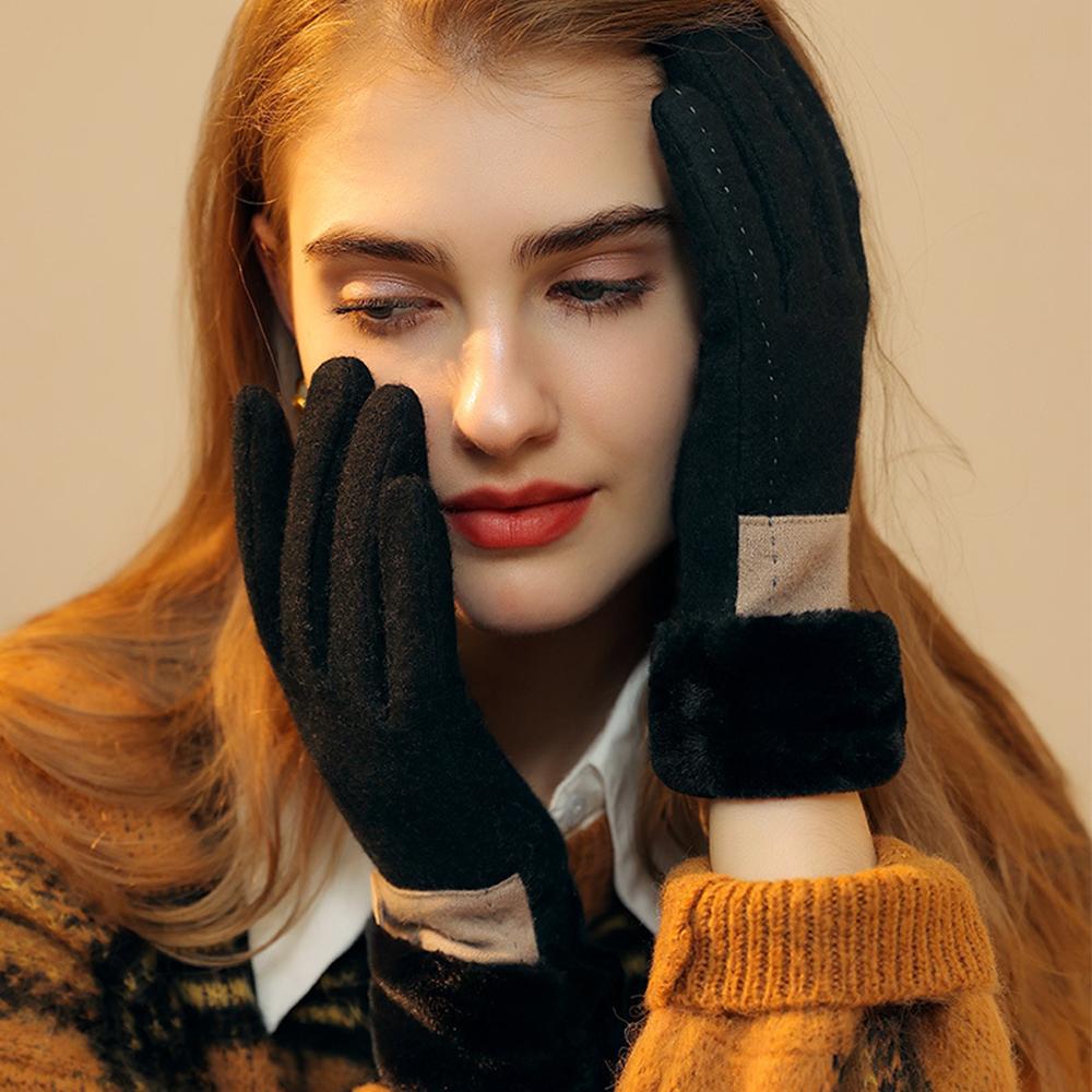 Golovejoy Winter Warm Wool Gloves for Women Touchscreen Texting Gloves Mittens