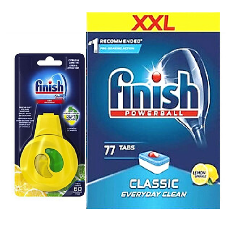 77 Viên rửa bát Finish + tinh dầu khử mùi hôi tanh Finish