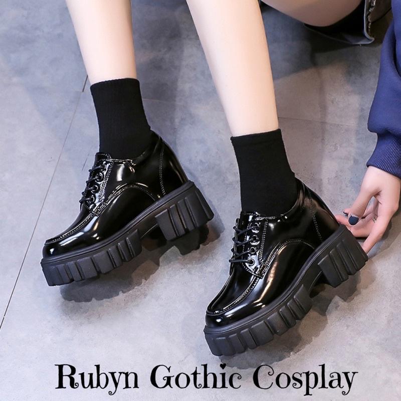 Giày Oxford Gothic độn đế 8cm hack chiều cao ( Size 34-39)