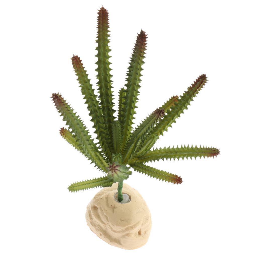 Plastic Terrarium Lifelike Plant Decorative Ornament for Reptile
