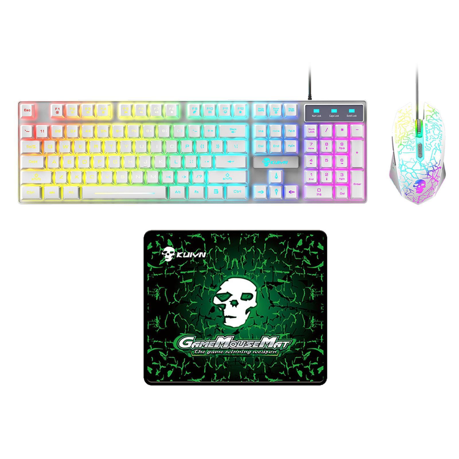 USB Wired RGB Backlit Keyboard Mouse Set Rainbow Backlit