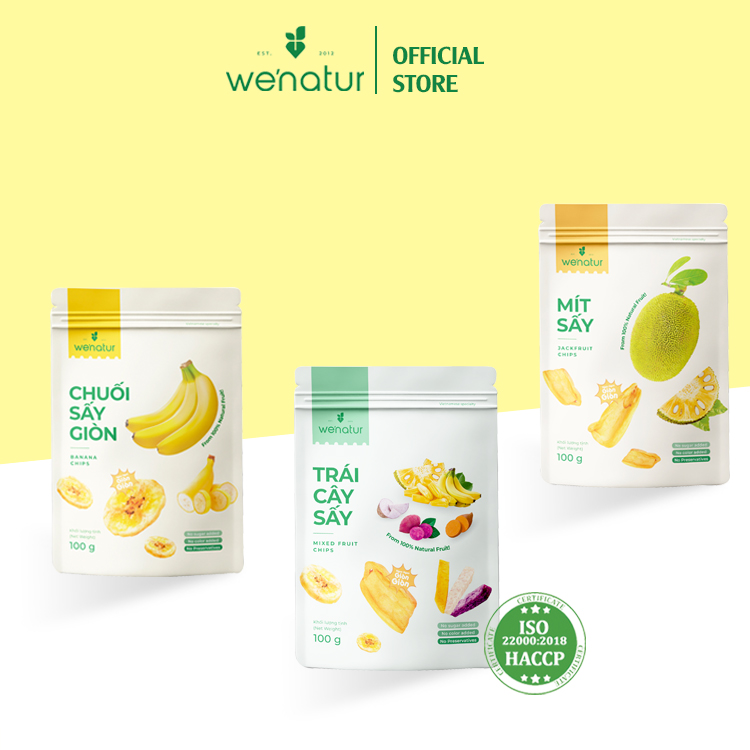 Combo 3 Gói Trái Cây Sấy Giòn we'natur 100g