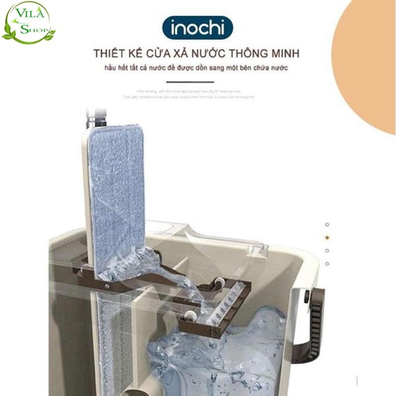 Bộ Cây Lau Nhà Thông Minh Kèm Thùng Vắt 2 Ngăn Sizes Lớn BH-M200 Inochi