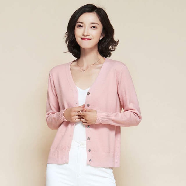 Áo Khoác Len Cardigan Nữ Kiểu Dáng Basic, Chất Len Mềm Mịn Siêu Đẹp - Tặng 1 cột tóc quả bơ