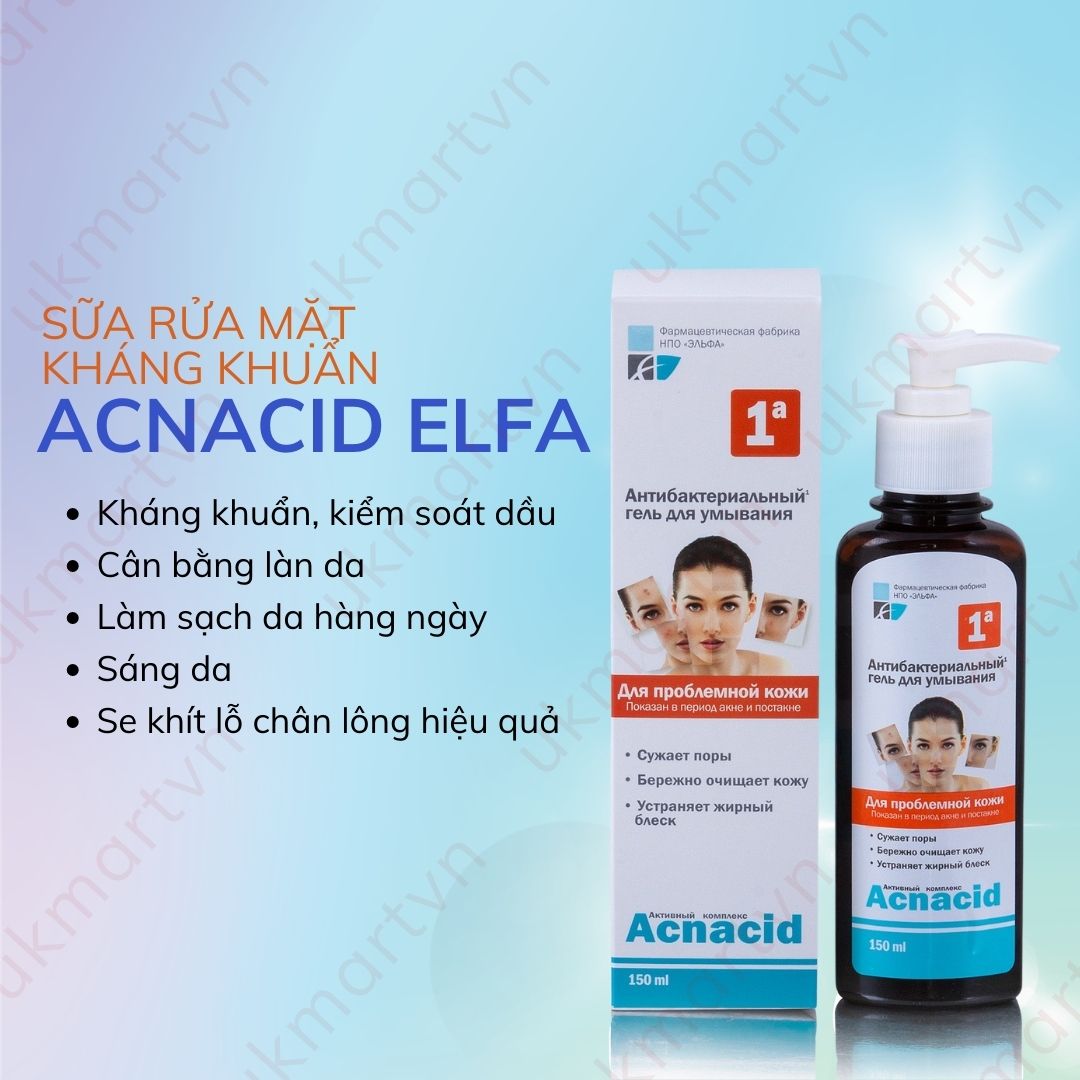 Sữa Rửa Mặt Acnacid Elfa Kháng Khuẩn 150ml