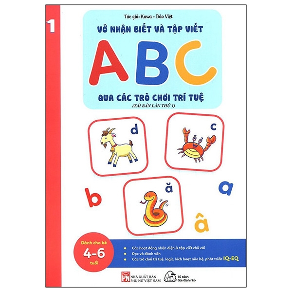 Sách Muki - Bộ 5 Cuốn Vở Nhận Biết Và Tập Viết ABC Qua Các Trò Chơi Trí Tuệ Dành Cho Trẻ Từ 4-6 Tuổi (Tặng Bookmark)