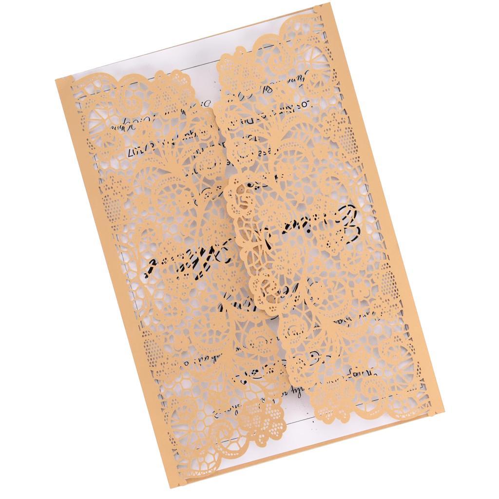 10 Pieces Stylish and Elegant, Romantic Design Wedding Invitation Cards Sets