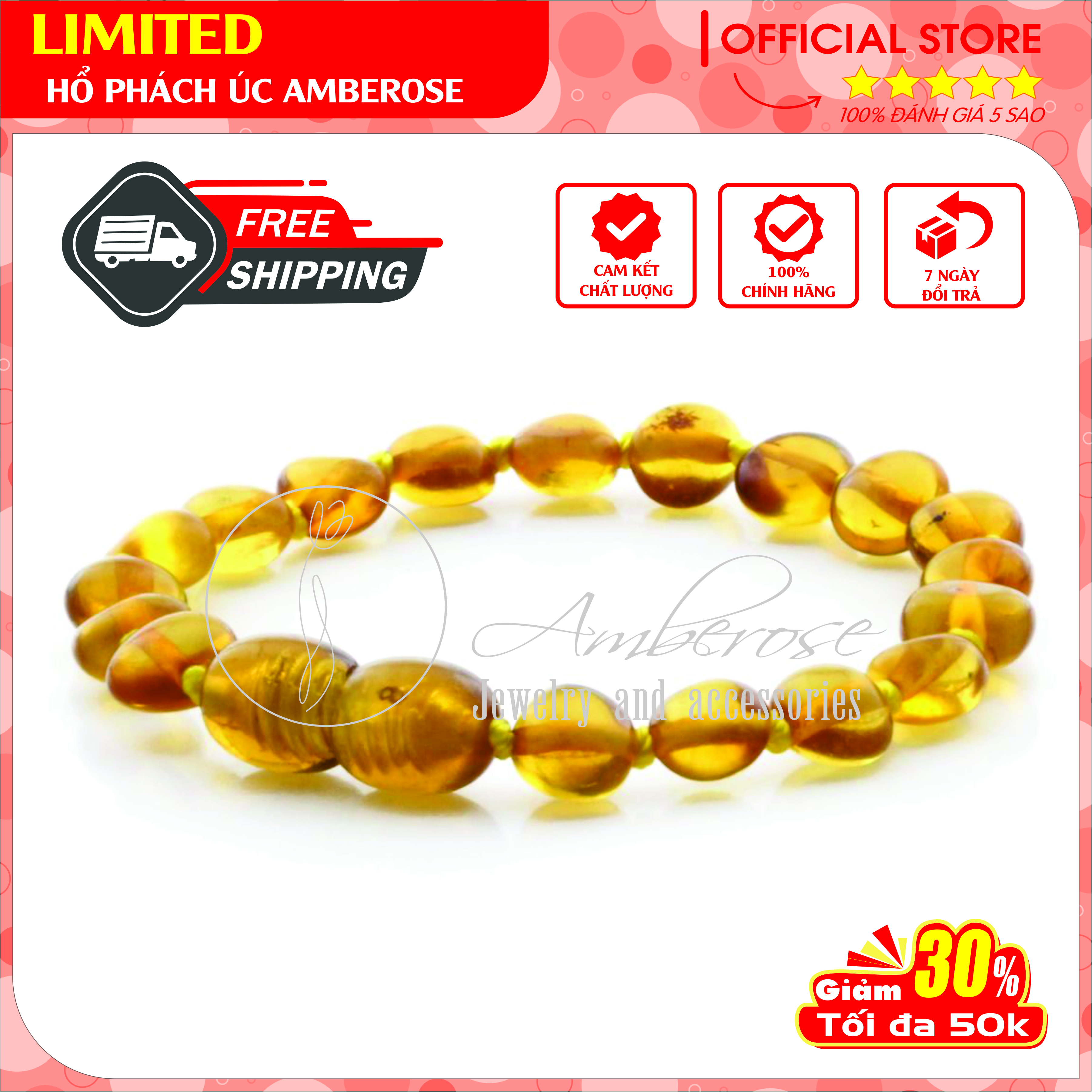 Bộ Vòng Amber Úc Cho Bé 0 - 10 tuổi SAB1MOLV