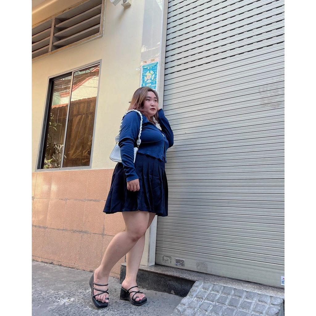 Áo kiểu bigsize KimFashion, croptop tay dài bigsize form ôm style hàn quốc nữ