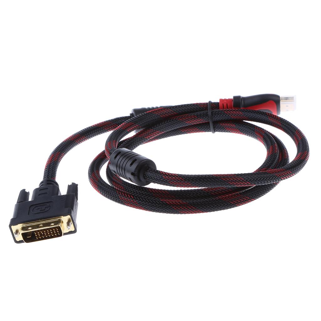 To DVI Cable Adapter   Cable 1080P for LCD DVD HDTV Projector PC 5ft