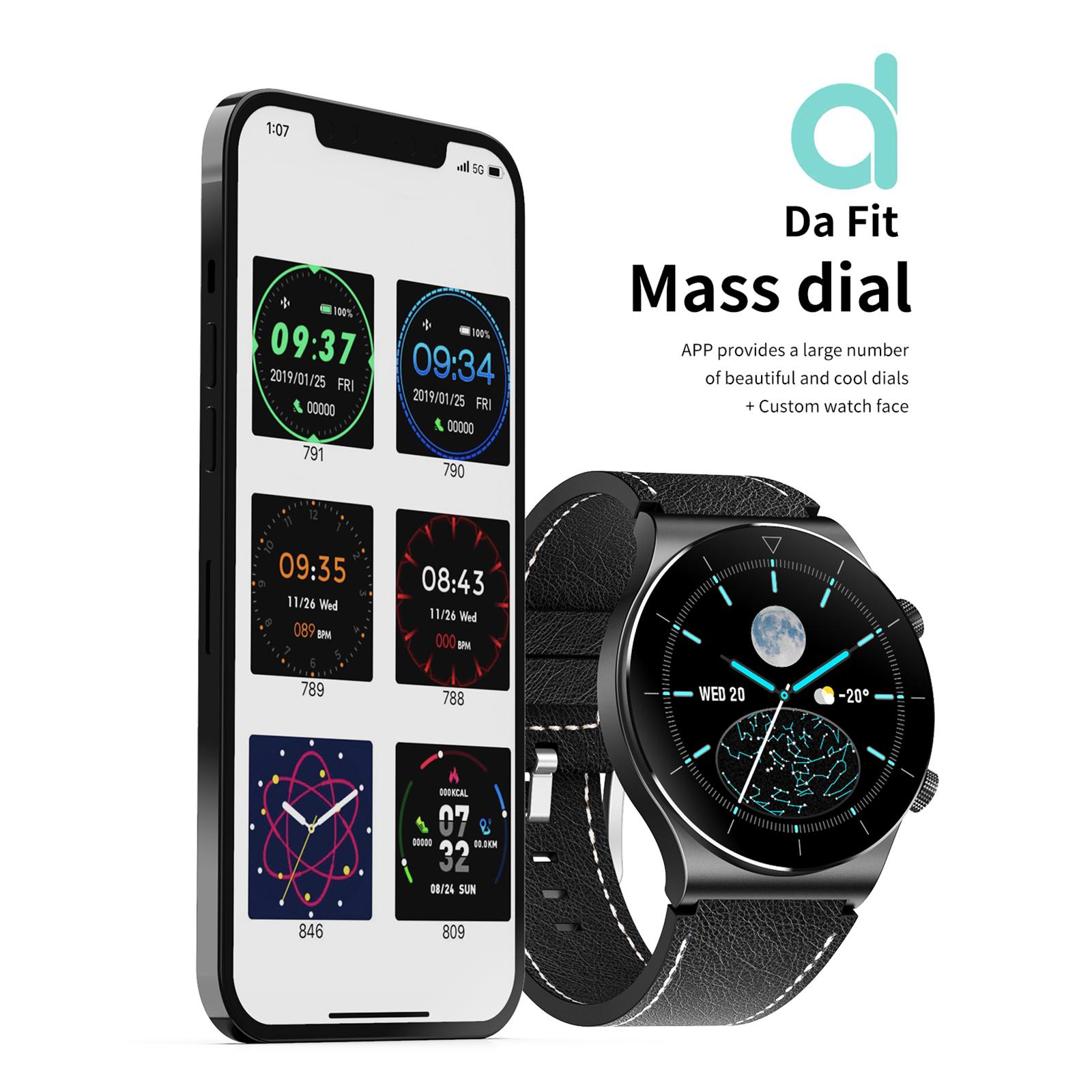 Fashion Business Music Sports Men Smartwatch Waterproof Bluetooth Call Fitness Tracker,Long Battery
