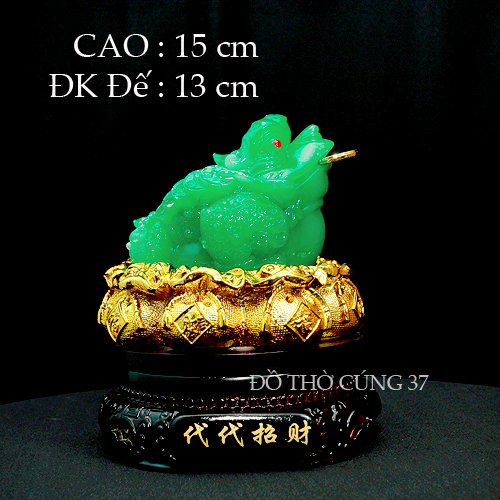 Tượng Cóc Ba Chân ngậm tiền, Thiềm Thừ chiêu tài lộc  có đế xoay cao 15 cm