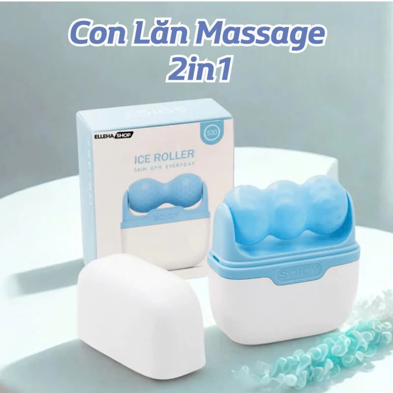 Máy Massage Mặt Làm Đẹp Da Lạnh ICE Giúp Nâng Cơ Mặt, Rửa Sạch Sâu, Tăng Cường Hấp Thụ Tinh Chất Dưỡng Da Kèm Massage Mắt Loại Quầng Thâm Tạo Nét V-Line Cho Mặt - Giao Màu Ngẫu Nhiên