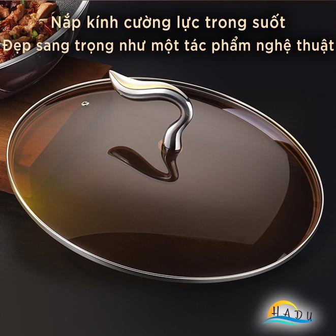 Chảo Chống Dính Bếp Từ Sâu Lòng Có Nắp Đậy Size 30cm 32cm Inox 316 Cao Cấp Đạt Chất Lượng Đức SSGP