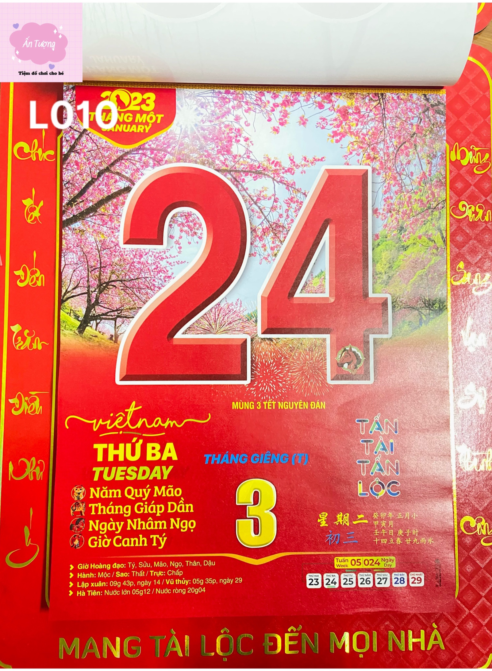 (Mua lịch tặng lịch) Bộ lịch Quý Mão 2023 - Lịch Bloc Siêu Đại (29x41cm) - Lịch Quý Mão chủ đề &quot;Phong cảnh Việt Nam” - NXB Nông Nghiệp