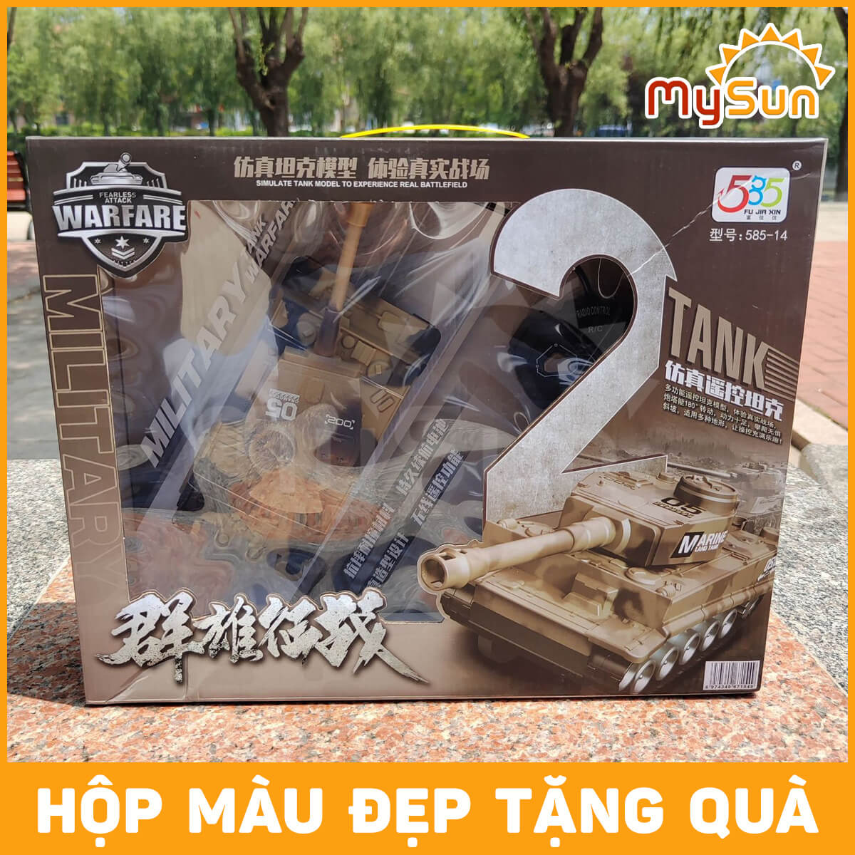 Mô hình xe tăng điều khiển từ xa đồ chơi xe tank cho bé trai MySun