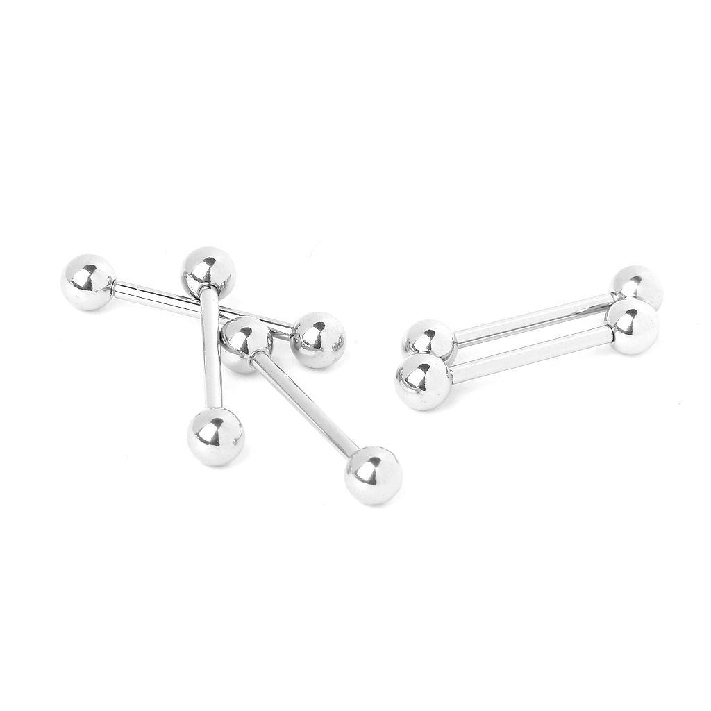 10pcs 316L Stainless Steel 14G Nipple Rings Barbell Body Piercing Jewelry