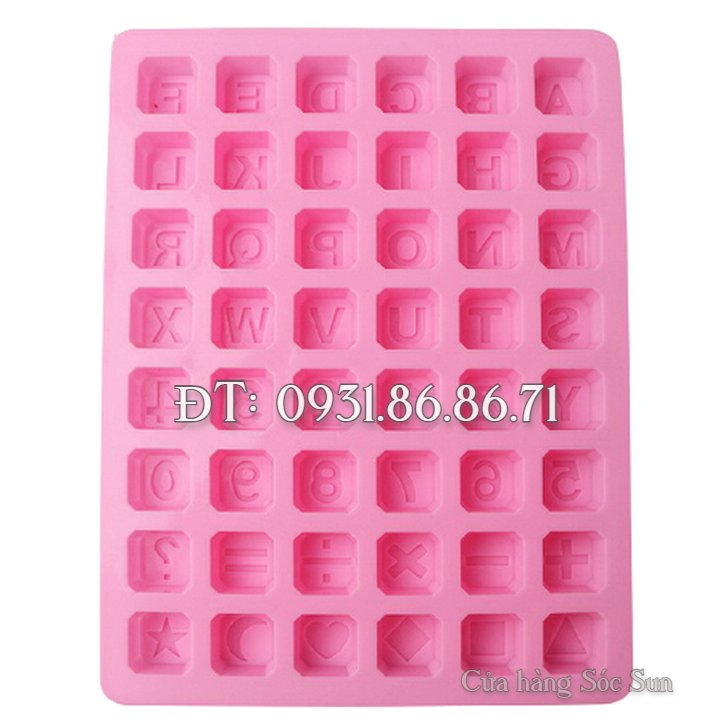 Khuôn silicon 24 chữ cái, 10 số, ký tự - Mã số 1136