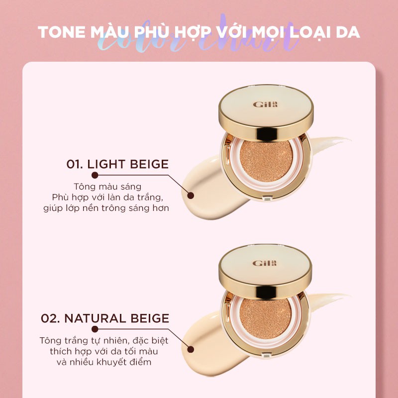 Phấn nước Gilaa long wear DD cushion #01 SPF50+/PA+++ (1 lõi x 13g)