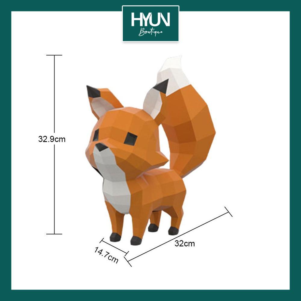 Bộ Mô Hình Giấy Tự Làm Baby Fox Dễ Thương Papercraft 3D - Trang trí- DIY