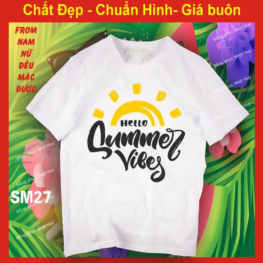 Áo đi biển SM26,du lịch, hello summer, thun,phông, cộc,đồng phục