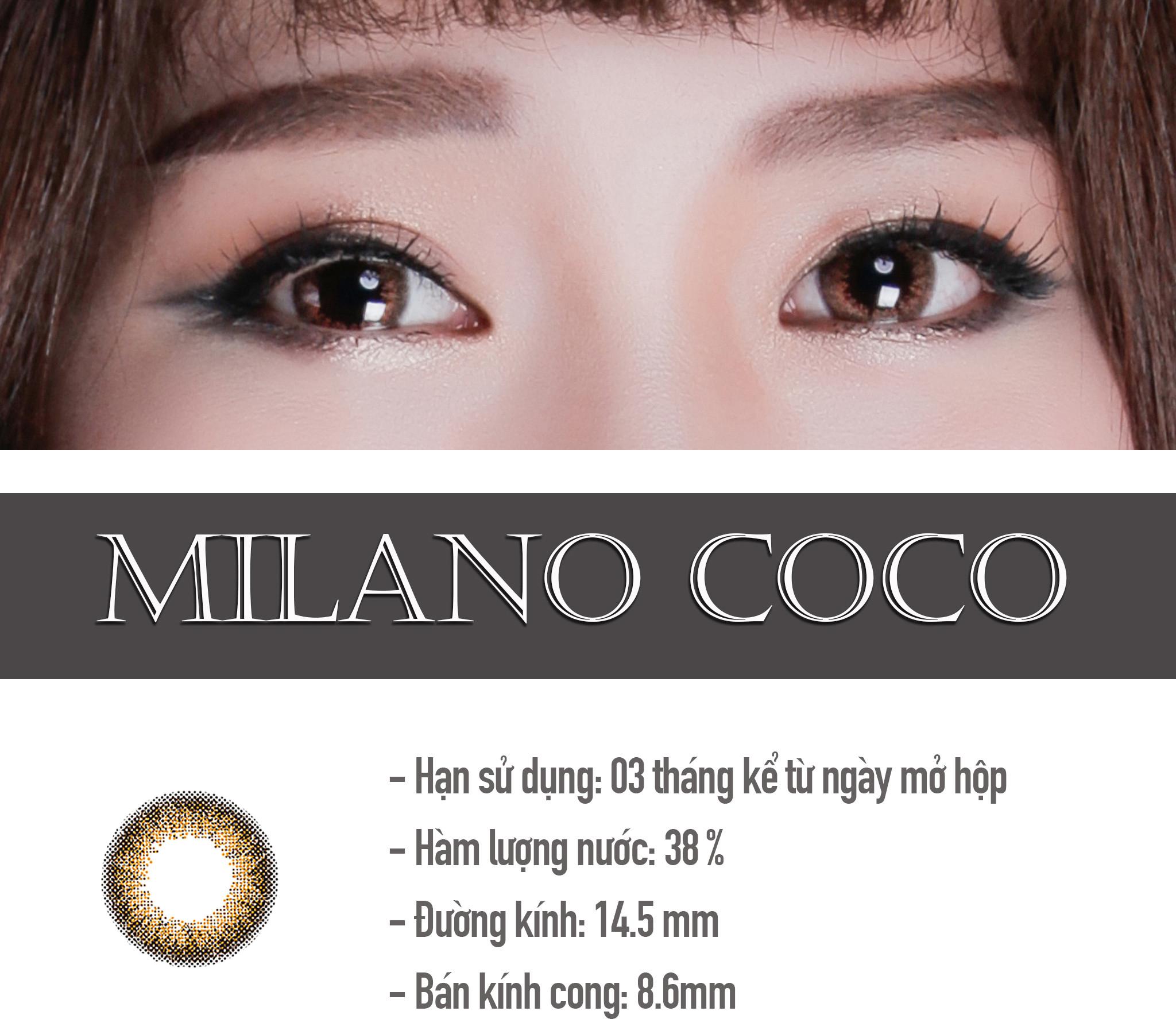 [Một miếng] Kính Áp Tròng Dùng 3 Tháng Eye Secret KM3T - Milano Coco (6 Độ)