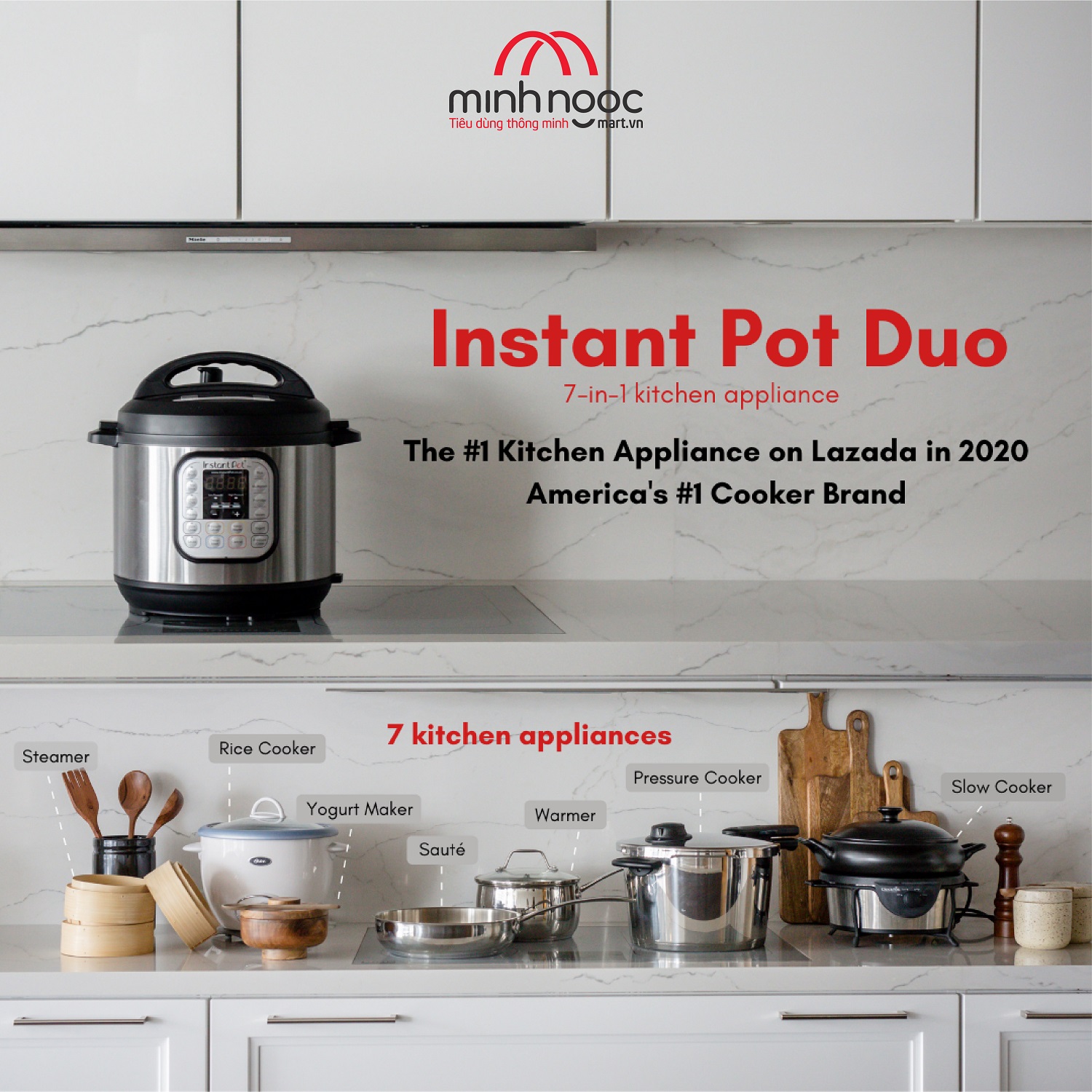 [ Hàng chính hãng Instant Pot ] Nồi Áp Suất Điện Đa Năng Instant Pot Duo 60, dung tích 5,7L, 7-in-1