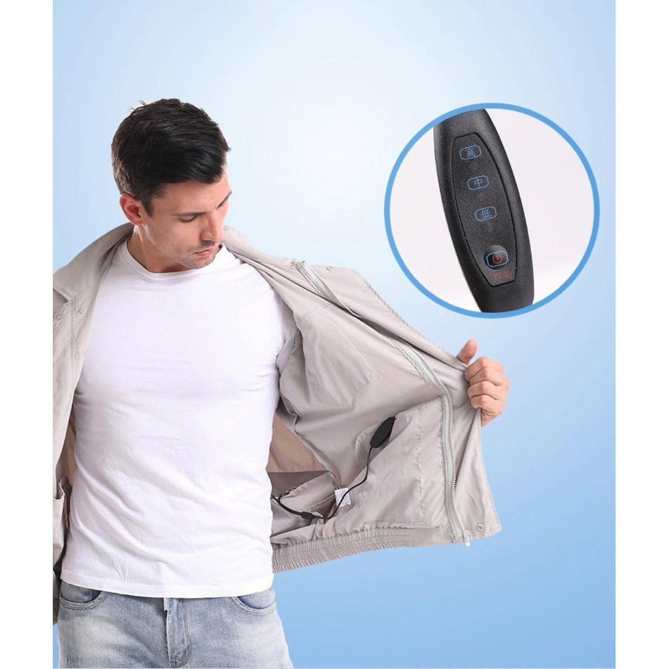 Áo khoác tích hợp quạt đôi điều hòa chống nóng hiệu quả COOLING COAT A11 Tặng sạc dự phòng 10.000mah