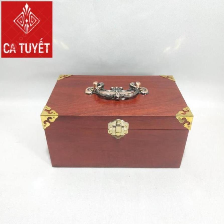 HỘP TRANG SỨC KHÓA ĐỒNG GỖ HƯƠNG CHUẨN 100%