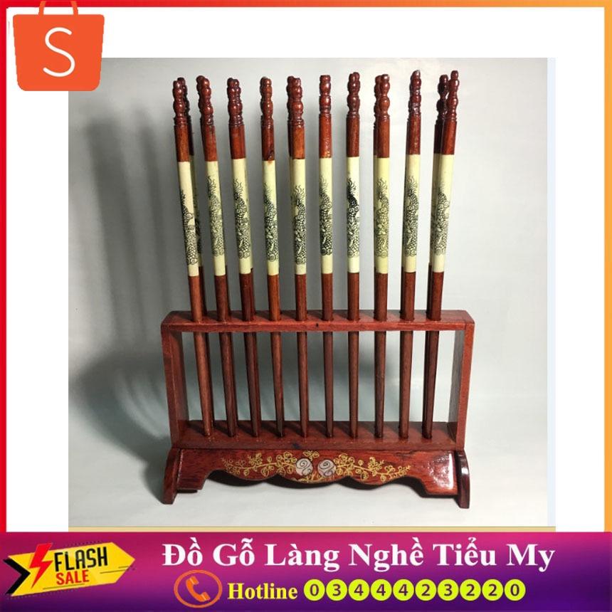 Bộ Đũa Thờ 10 Đôi Phong Thủy Gỗ Hương Kiểu Đứng Dùng Để Ban Thờ