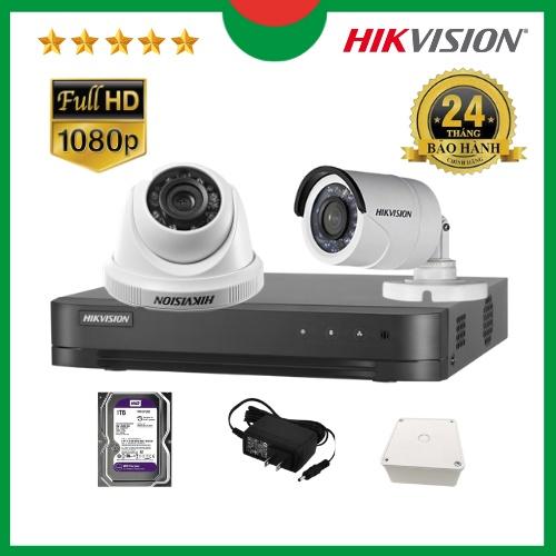 Trọn bộ Camera quan sát Hikvision 1/2/3/4 mắt 2MP, Kèm ổ cứng HDD 1TB. Hàng chính hãng