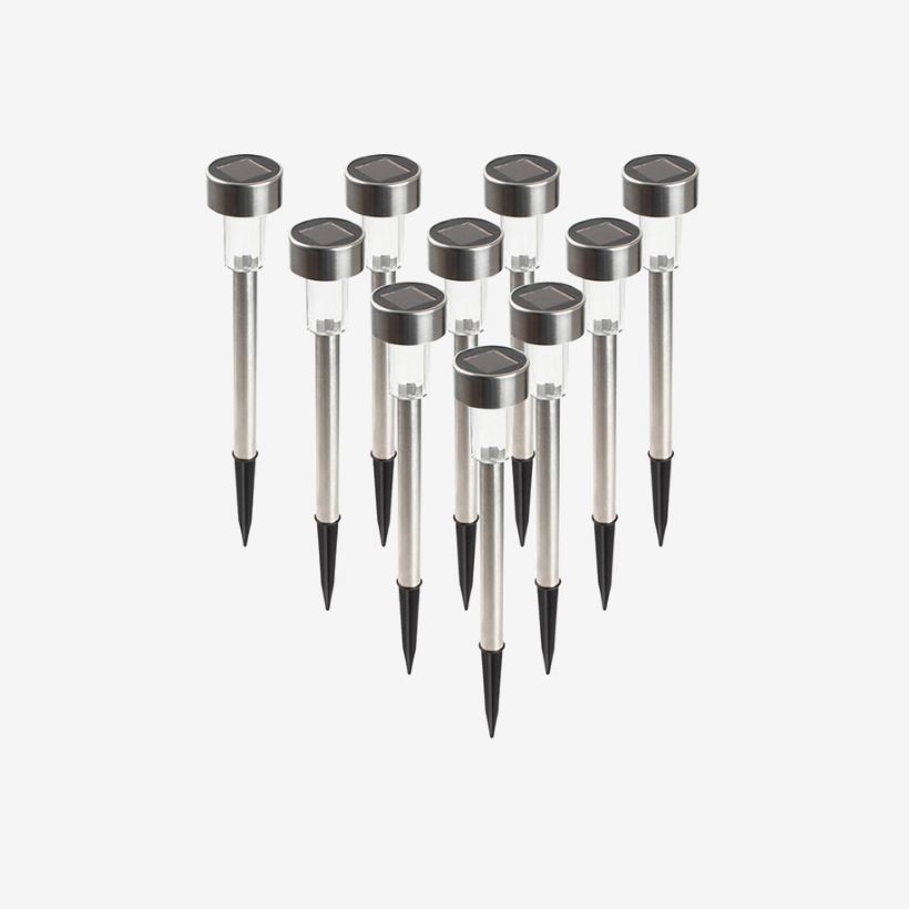 Bộ 10 đèn sân vườn năng lượng mặt trời inox HT1052C