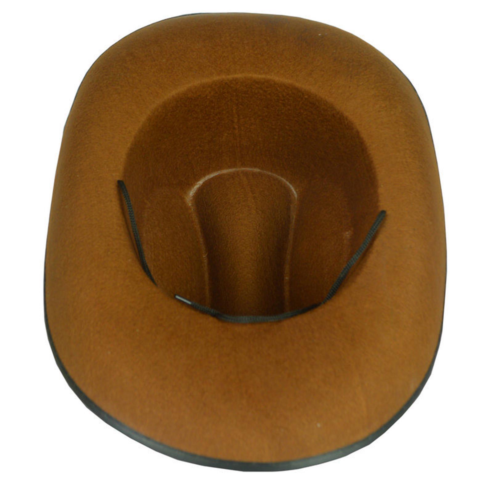 Cowboy Hat Wide Roll up Brim Gentleman Hat for Performance Outdoor Role Play