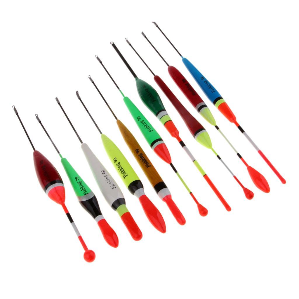10pcs Fishing Balsa Wood Floats Bobbers Buoy Carp Coarse Fishing