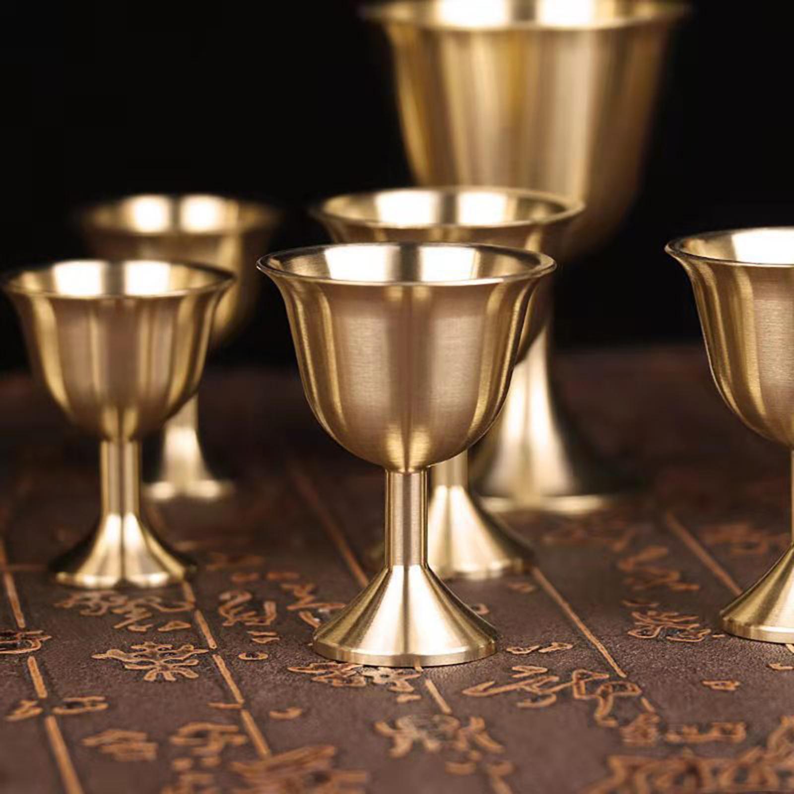 Wine Goblet Glasses Liquor Cup Pure Copper Handmade Glass for Party Wedding Graduation Anniversary Christmas