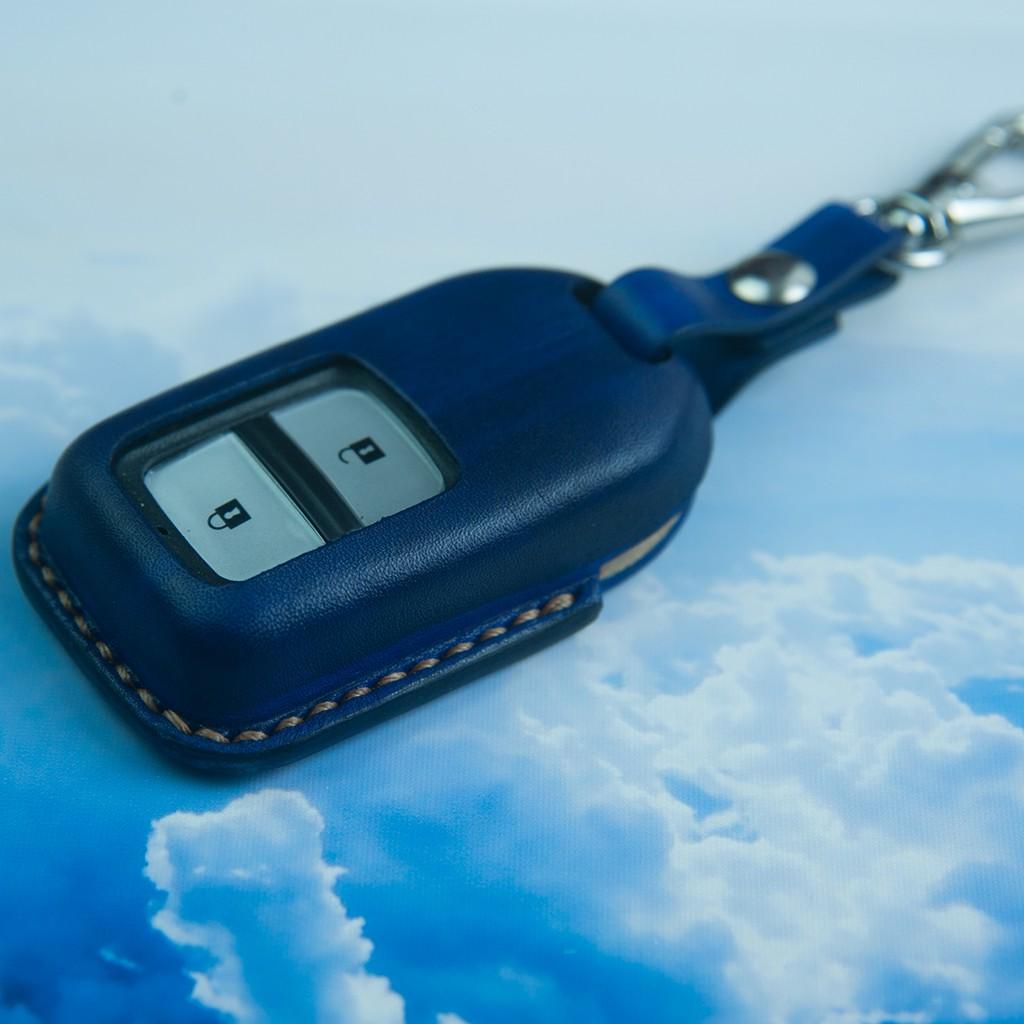 BAO DA THỦ CÔNG DÀNH CHO XE CRV - BAO DA MÀU BLUE - ĐỒ DA NHẬP KHẨU