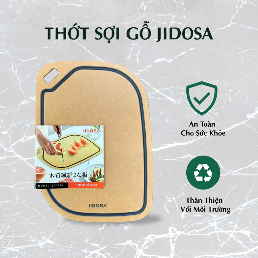 Thớt sạch sợi gỗ tự nhiên JIDOSA JD3830, an toàn, chống trầy xước , chống cong vênh dùng được trong máy rửa chén đa năng