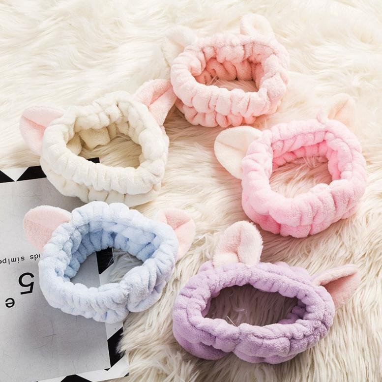Phụ kiện tóc băng đô turban tai mèo 3D dễ thương