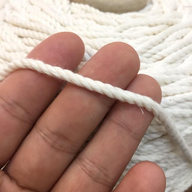 Dây thừng macrame loại 3 xoắn - chất liệu cotton size 3mm, 4mm, 5mm -500 gr