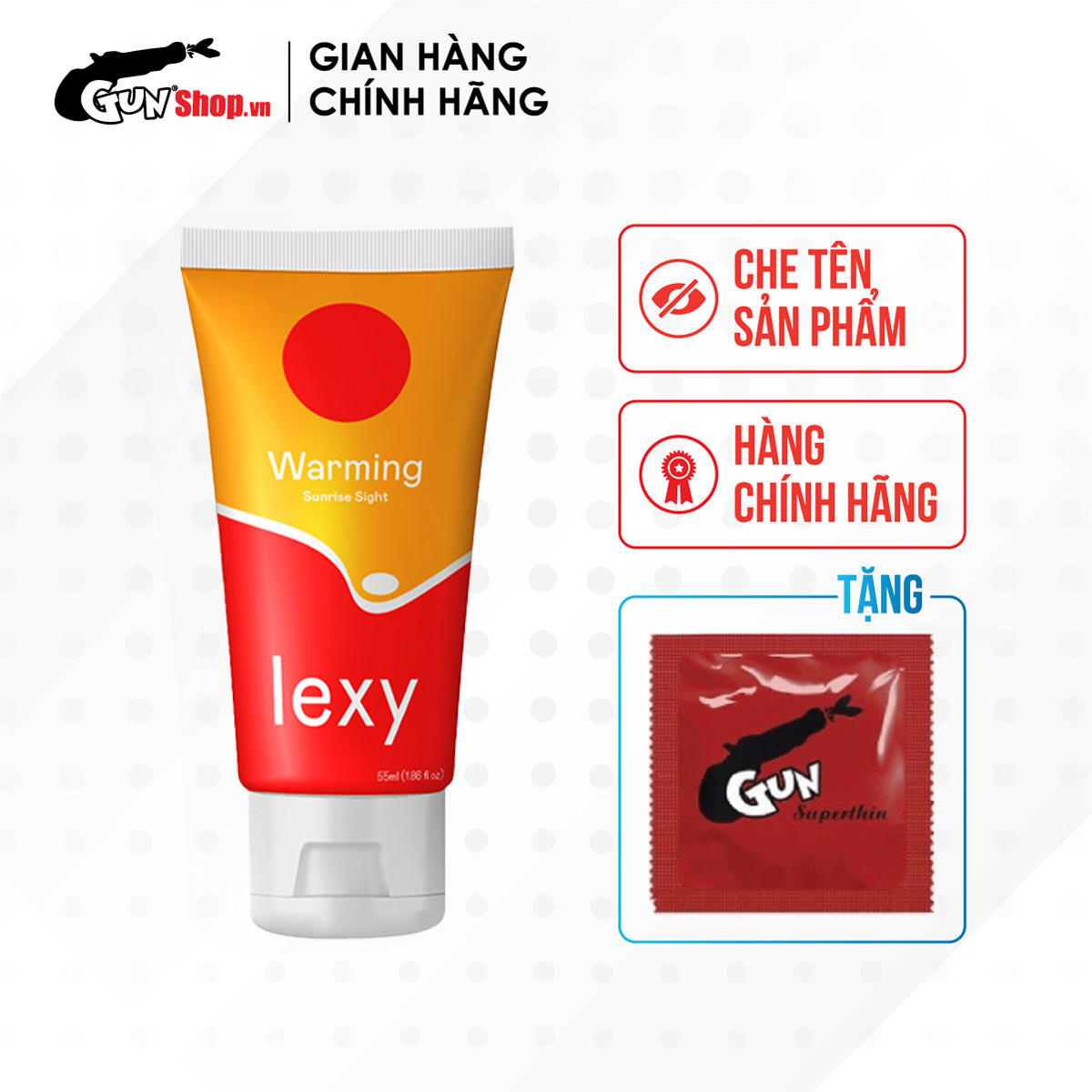 Gel bôi trơn ấm nóng - Lexy Warming kèm 1 chiếc BCS Gun Super Thin
