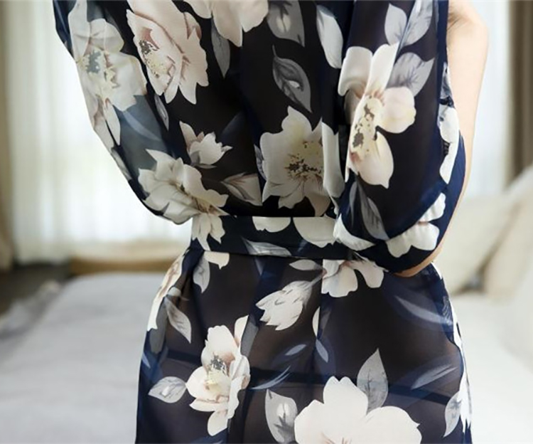 Áo Choàng Ngủ Họa Tiết Hoa Cao Cấp