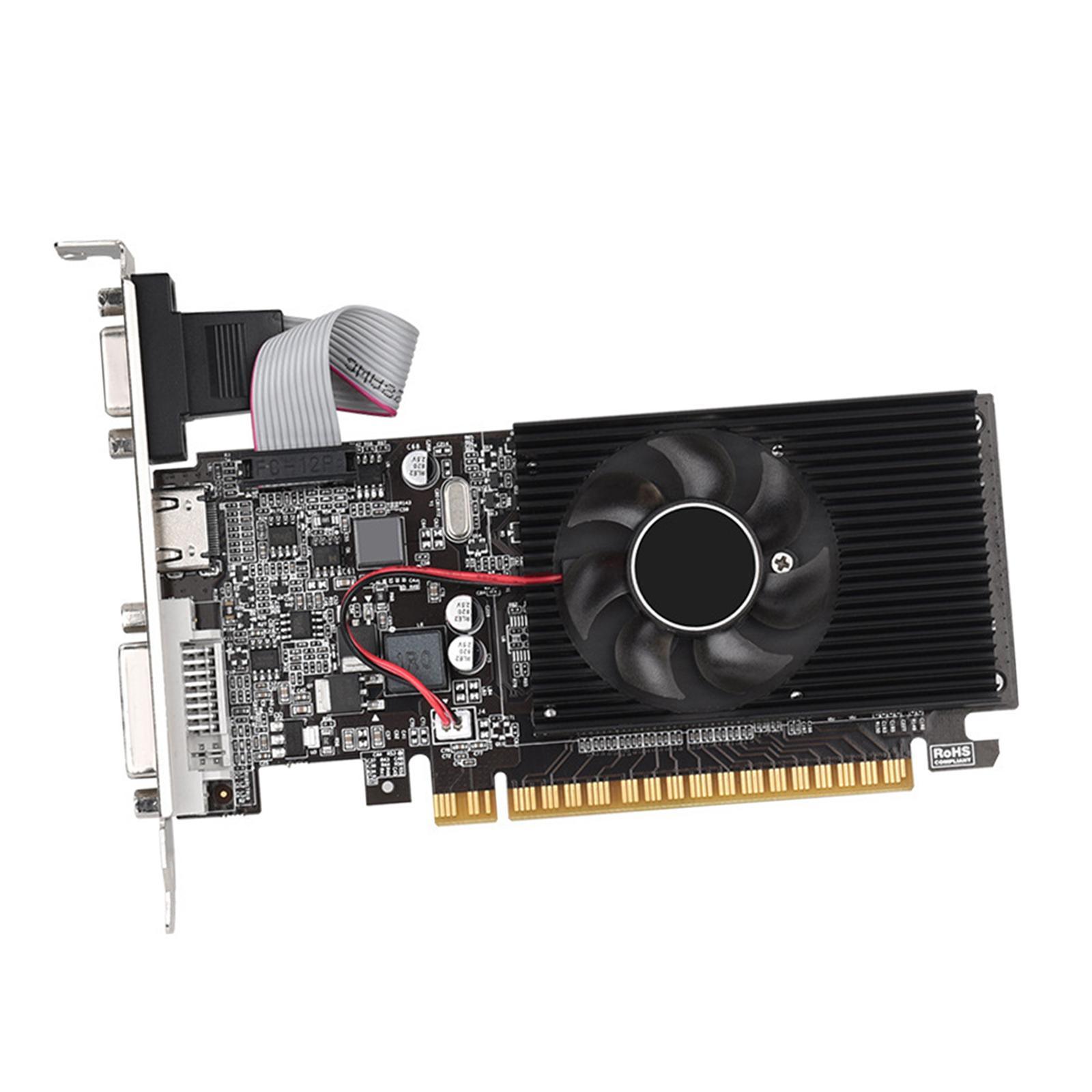 GT210 1G Graphics Card, Video Card Gddr3 Small Fan Plug and Play Heat Dissipation Computer Accessories Computer Graphics Card for PC Working