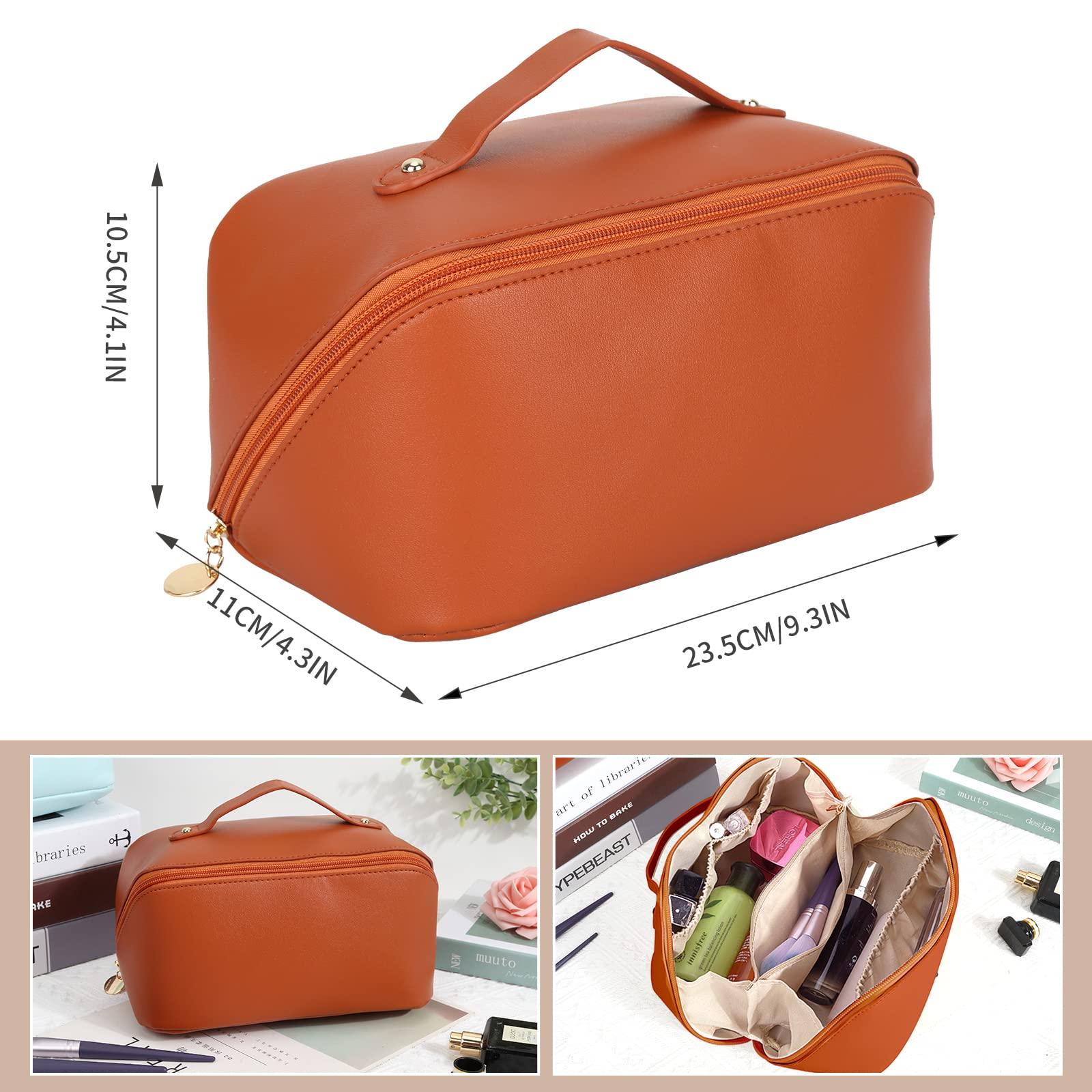 Túi mỹ phẩm công suất lớn Túi trang điểm di động Túi trang điểm không thấm nước đa chức năng Mùa thu Bút chì Túi trang điểm với khóa kéo bằng vàng cho phụ nữ