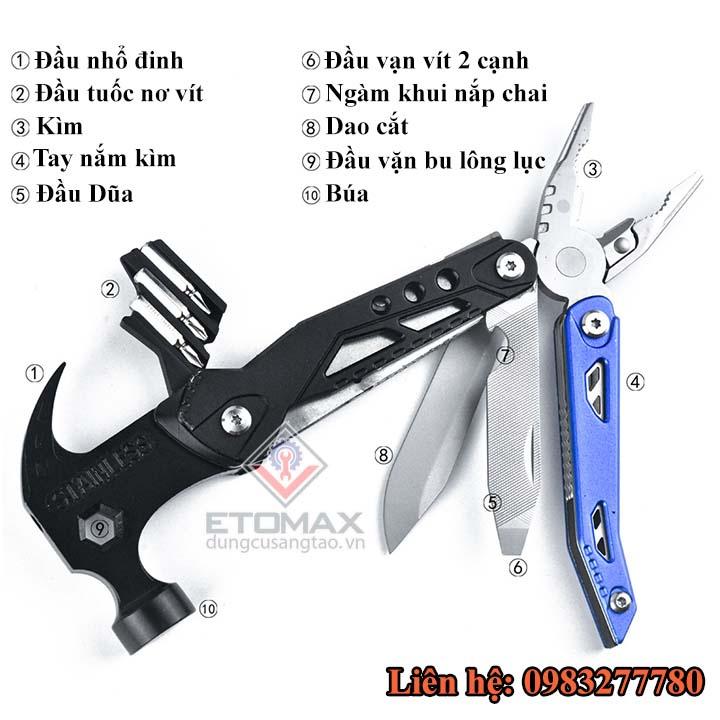 Búa Kìm Gấp Gọn Siêu Đa Năng 10 Trong 1