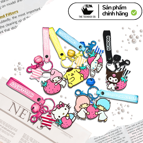 Móc gắn chìa khóa hoạt hình SANRIO dễ thương, Sanrio Móc Khóa Xe Hơi, Móc Khóa Hình Nhân Vật Sanrio My Melody Dễ Thương - Sản phẩm chính hãng, Phân phối bởi Teenbox