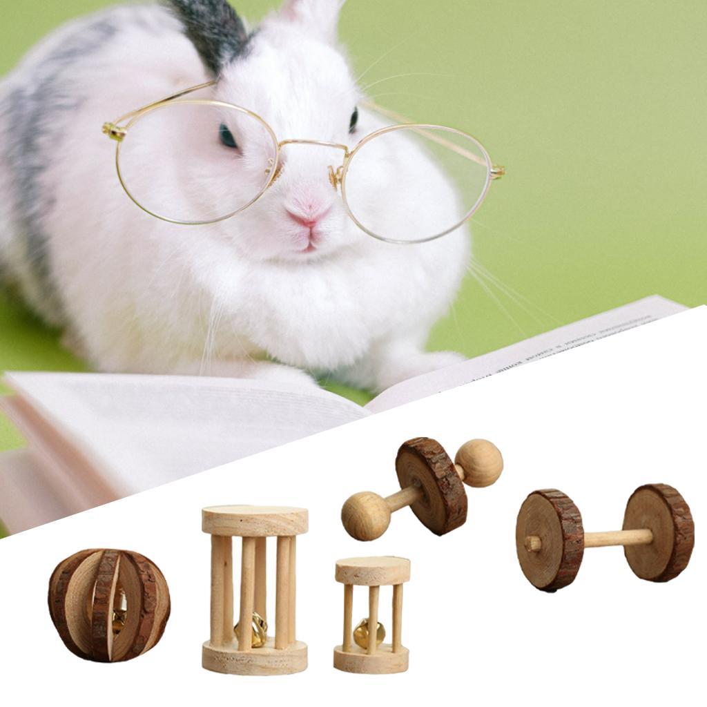 5 Pieces/10 Pieces Hamster Chew Toys Set Roller Unicycle Chinchilla Gerbils Squirrels Rodents Molar Toys Supplies
